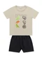 Fakini Kids - Conjunto Camiseta e Bermuda Azul - variação: Bege