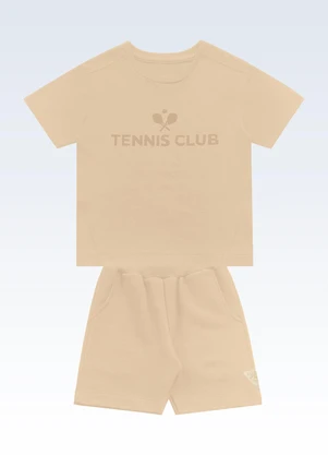 Fakini Kids - Conjunto Camiseta e Bermuda Bege - FAKINI KIDS