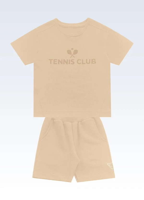 Fakini Kids - Conjunto Camiseta e Bermuda Bege