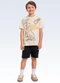 Fakini Kids - Conjunto Camiseta e Bermuda Bege - variação: Bege