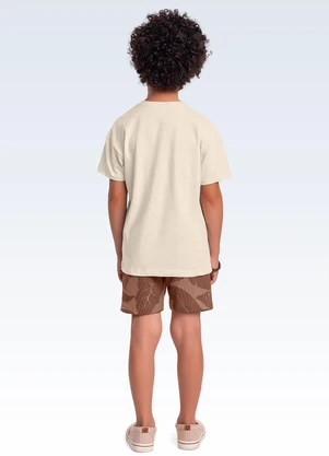 Fakini Kids - Conjunto Camiseta e Bermuda Bege - FAKINI KIDS