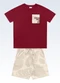 Fakini Kids - Conjunto Camiseta e Bermuda Bege - variação: Bege