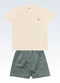 Fakini Kids - Conjunto Camiseta e Bermuda Bege - variação: Bege