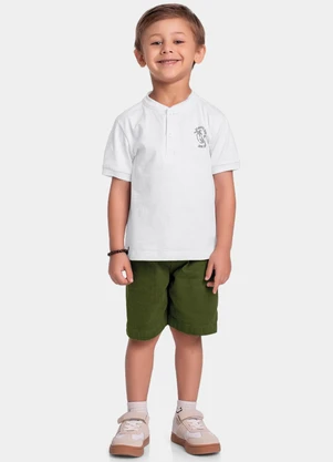 Fakini Kids - Conjunto Camiseta e Bermuda Branco - FAKINI KIDS