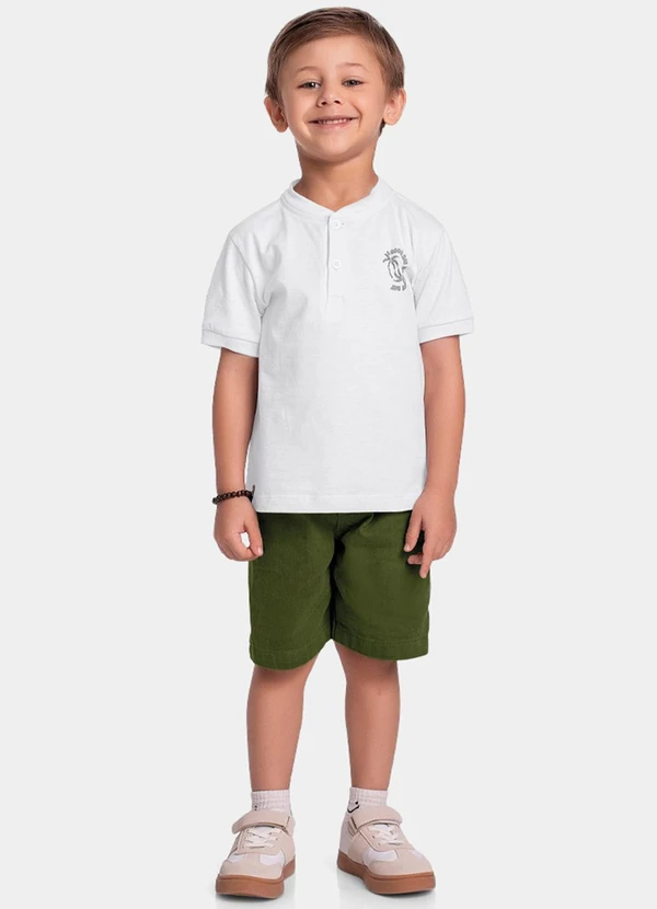 Fakini Kids - Conjunto Camiseta e Bermuda Branco