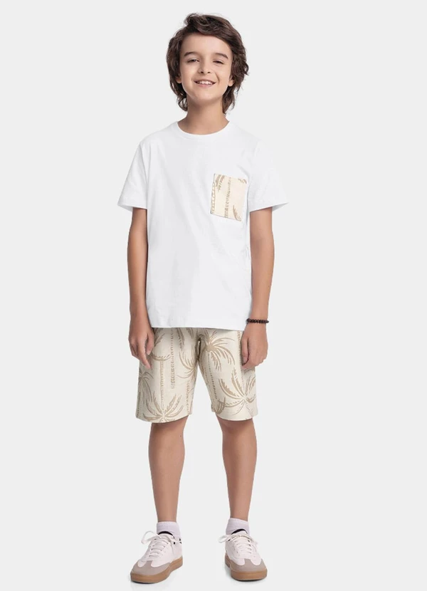 Fakini Kids - Conjunto Camiseta e Bermuda Branco