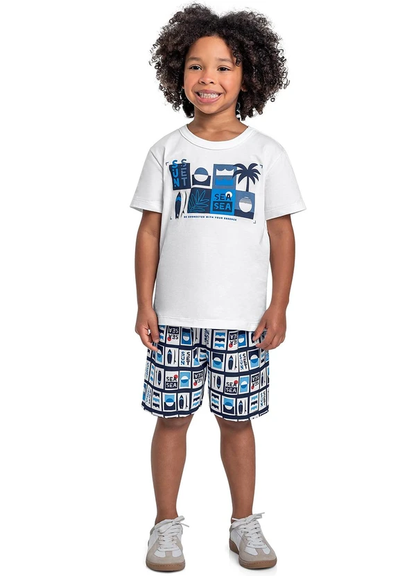 Bee Loop - Conjunto Camiseta e Bermuda Branco 1