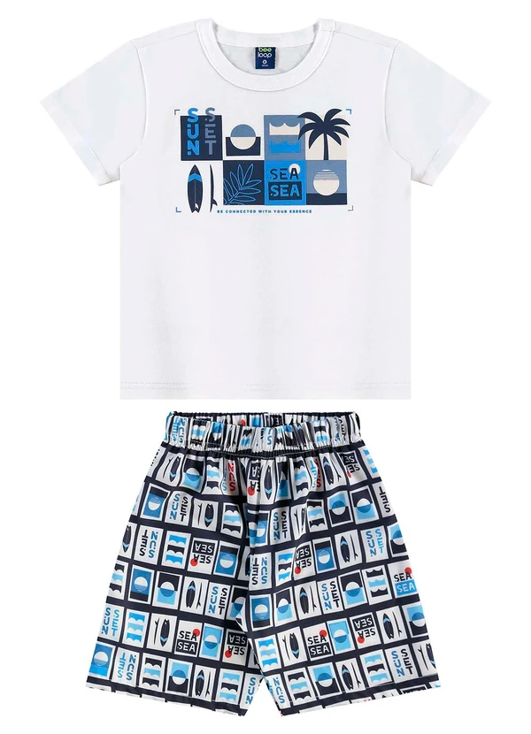 Bee Loop - Conjunto Camiseta e Bermuda Branco 2