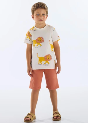 Up Baby - Conjunto Camiseta e Bermuda Branco - UP BABY