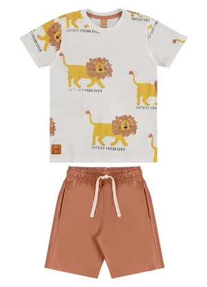 Up Baby - Conjunto Camiseta e Bermuda Branco - UP BABY