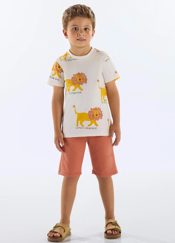 Up Baby - Conjunto Camiseta e Bermuda Branco