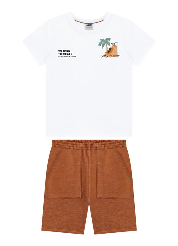 Marlan - Conjunto Camiseta e Bermuda Branco