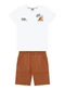 Marlan - Conjunto Camiseta e Bermuda Verde - variação: Branco