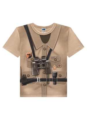 Marlan - Conjunto Camiseta e Bermuda + Bucket Marrom - MARLAN