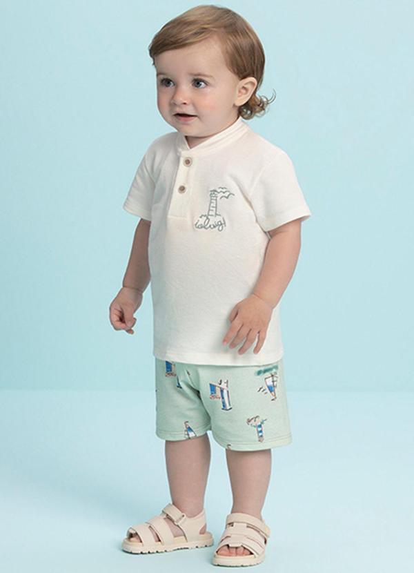 Ioluig - Conjunto Camiseta e Bermuda Cinque Terre Bege 1