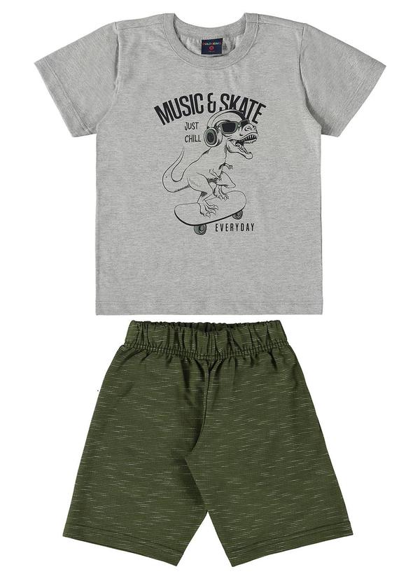 Guloseima - Conjunto Camiseta e Bermuda Cinza