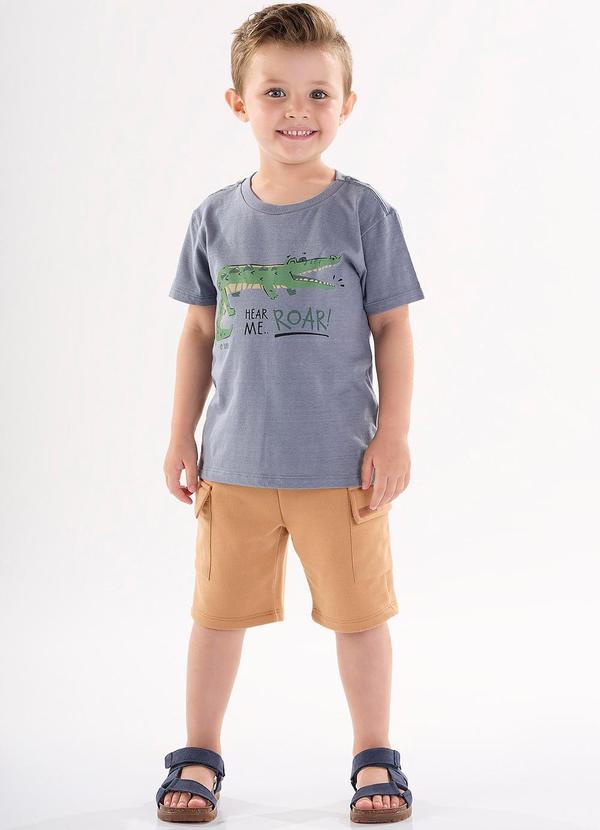 Up Baby - Conjunto Camiseta e Bermuda Cinza