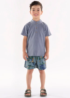 Up Baby - Conjunto Camiseta e Bermuda Cinza - UP BABY