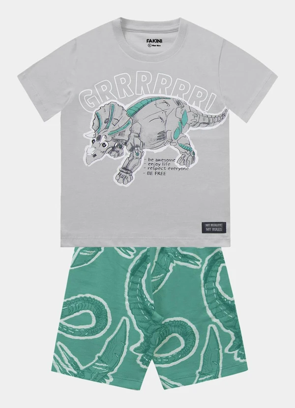 Fakini Kids - Conjunto Camiseta e Bermuda Cinza 5