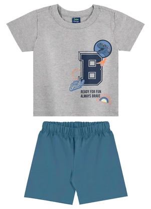 Bee Loop - Conjunto Camiseta e Bermuda Cinza - BEE LOOP