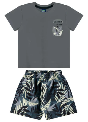 Bee Loop - Conjunto Camiseta e Bermuda Cinza - BEE LOOP