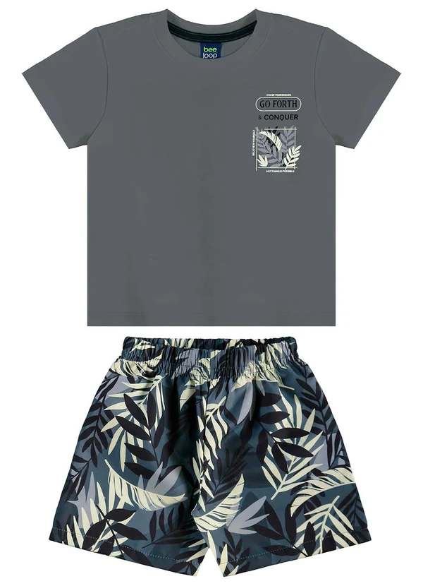 Bee Loop - Conjunto Camiseta e Bermuda Cinza 1