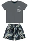 Bee Loop - Conjunto Camiseta e Bermuda Marrom - variação: Cinza