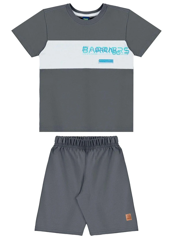 Bee Loop - Conjunto Camiseta e Bermuda Cinza 1