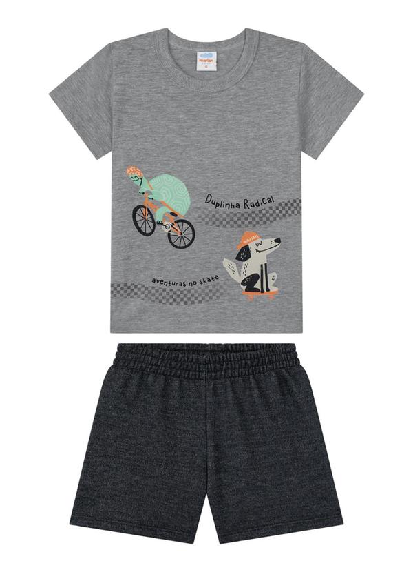Marlan - Conjunto Camiseta e Bermuda Cinza