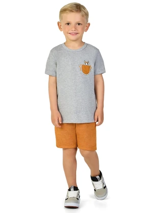 Marlan - Conjunto Camiseta e Bermuda Cinza - MARLAN