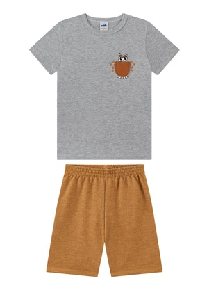 Marlan - Conjunto Camiseta e Bermuda Cinza - MARLAN