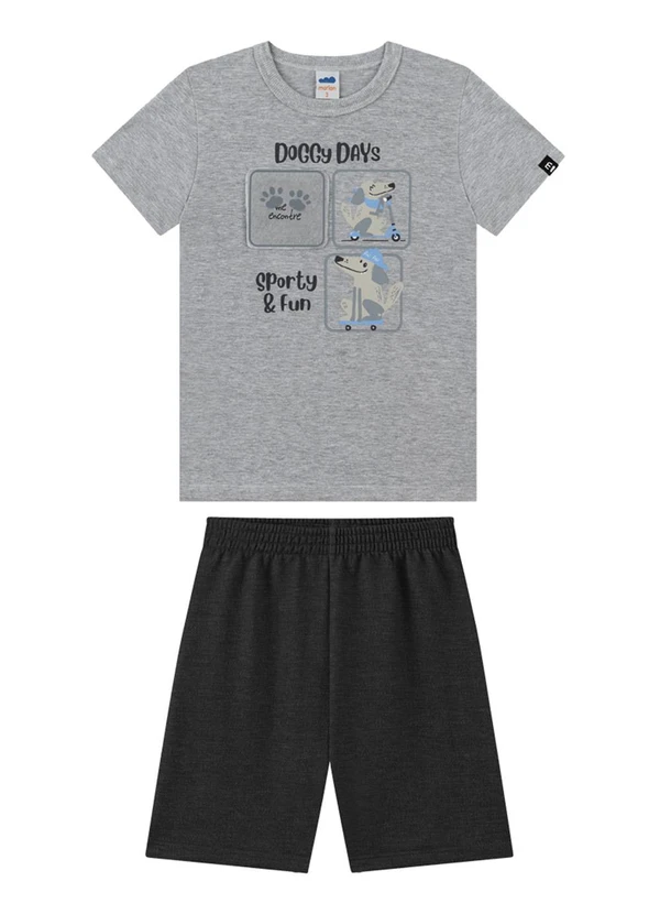 Marlan - Conjunto Camiseta e Bermuda Cinza 1