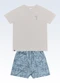 Fakini Kids - Conjunto Camiseta e Bermuda Azul - variação: Cinza
