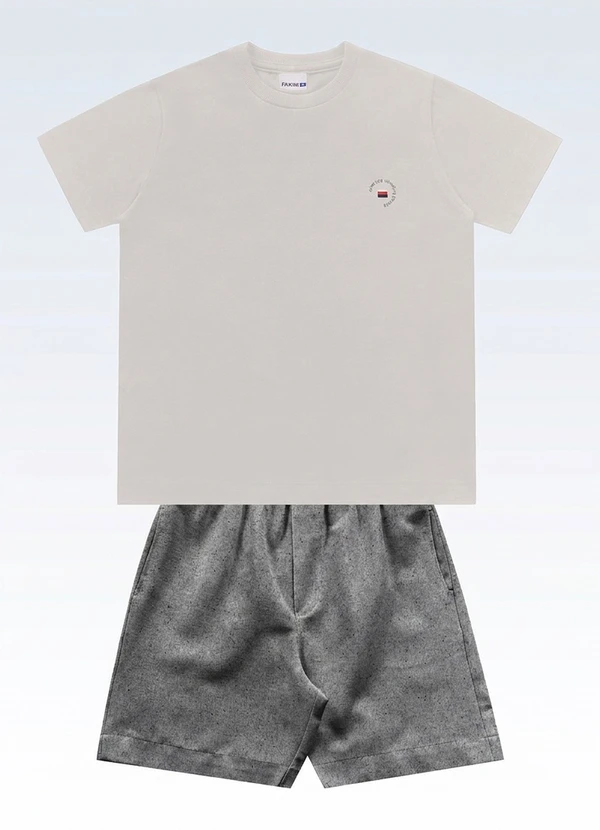 Fakini Kids - Conjunto Camiseta e Bermuda Cinza