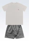 Fakini Kids - Conjunto Camiseta e Bermuda Bege - variação: Cinza