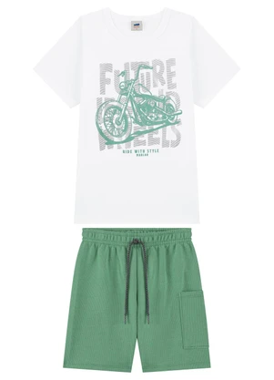 Marlan - Conjunto Camiseta e Bermuda com Bolso Branco - MARLAN
