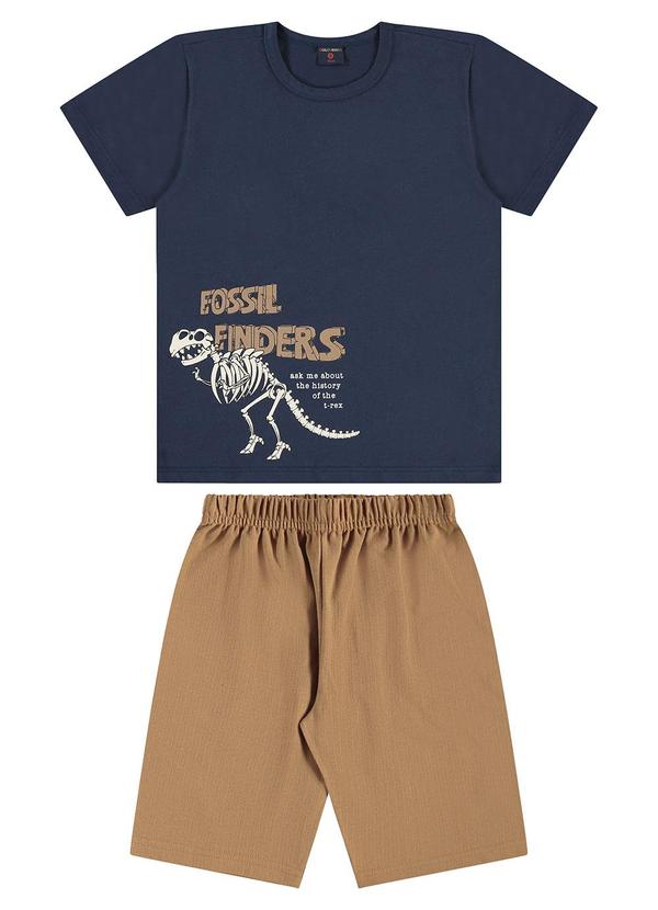 Guloseima - Conjunto Camiseta e Bermuda Dino Azul
