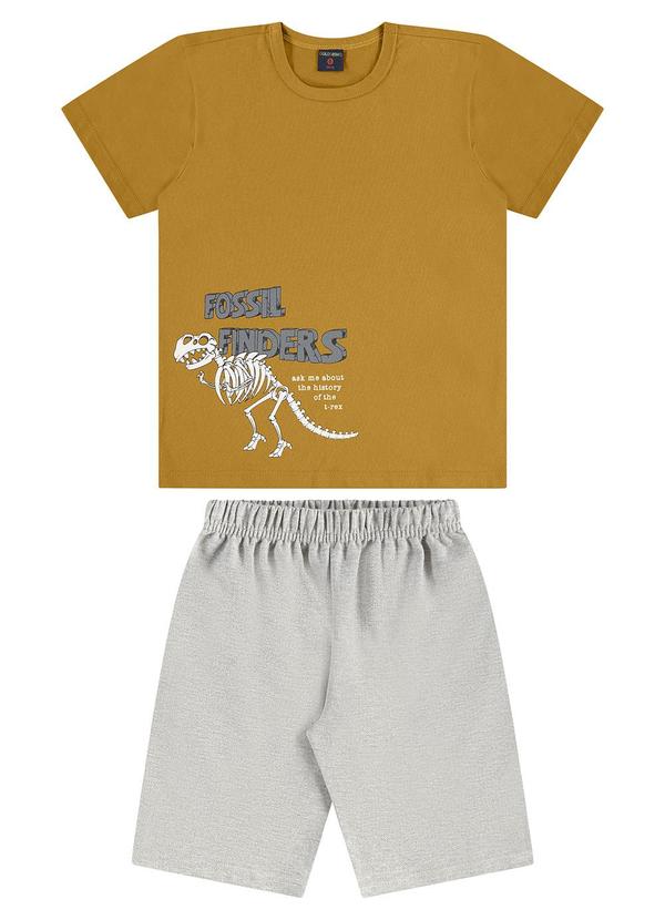 Guloseima - Conjunto Camiseta e Bermuda Dino Marrom