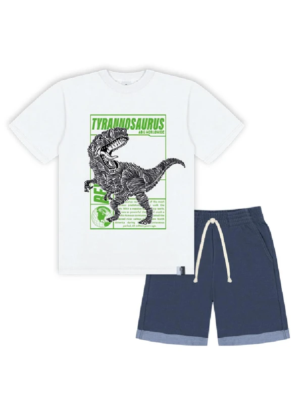Abrange - Conjunto Camiseta e Bermuda Dino Multicores 1