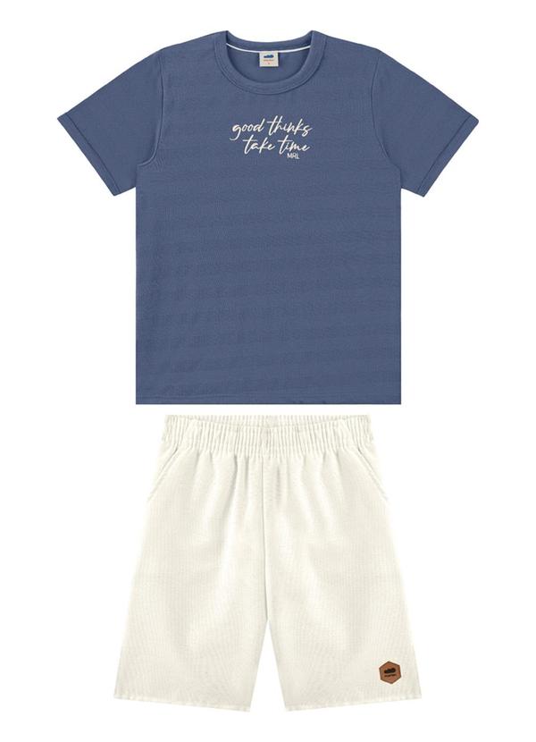 Marlan - Conjunto Camiseta e Bermuda Ecotex Lisa Azul 1