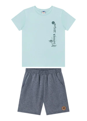 Marlan - Conjunto Camiseta e Bermuda Ecotex Liso Verde - MARLAN