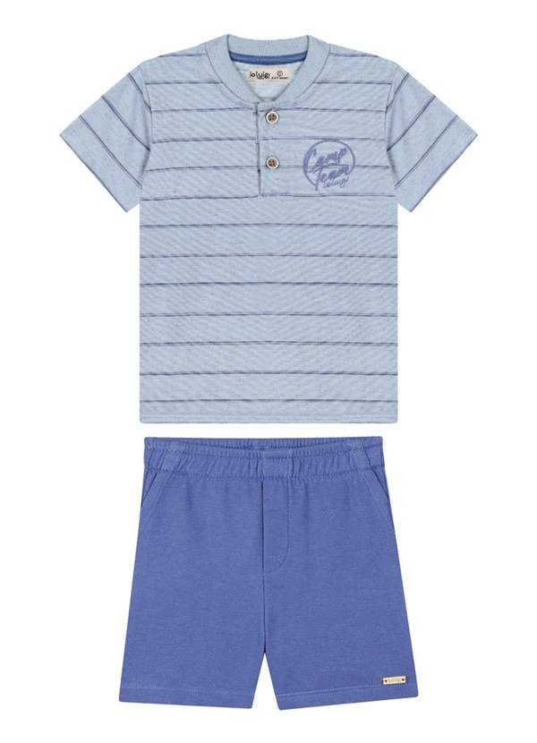 Ioluig - Conjunto Camiseta e Bermuda em Azul 2