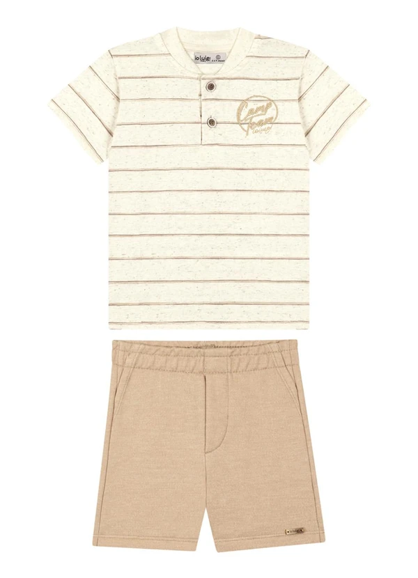 Ioluig - Conjunto Camiseta e Bermuda em Bege