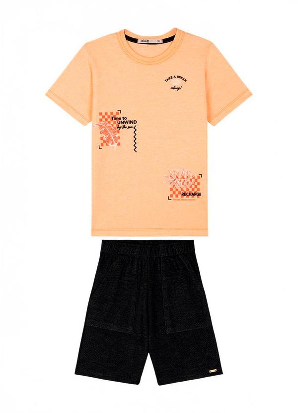 Ioluig - Conjunto Camiseta e Bermuda em Dupla Laranja