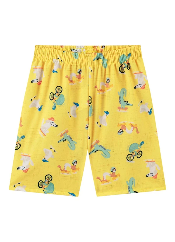 Marlan - Conjunto Camiseta e Bermuda em Microfibra Bege 4