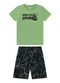 Marlan - Conjunto Camiseta e Bermuda em Microfibra Bege - variação: Verde