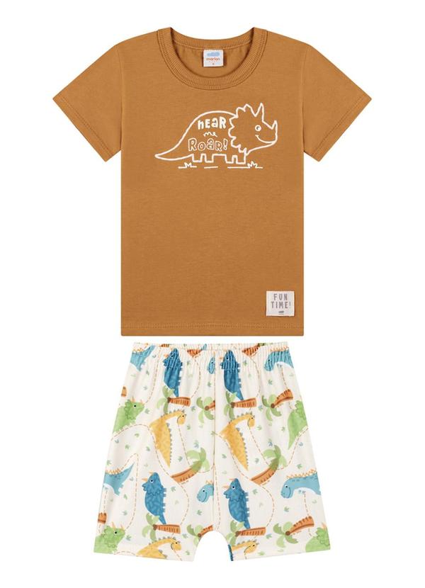Marlan - Conjunto Camiseta e Bermuda em Molecotton Marrom 2