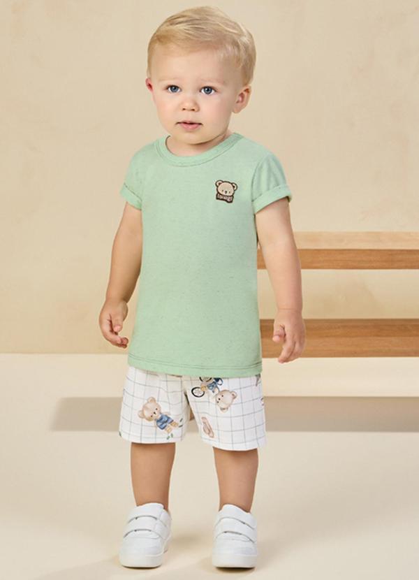 Ioluig - Conjunto Camiseta e Bermuda em Molecotton Verde