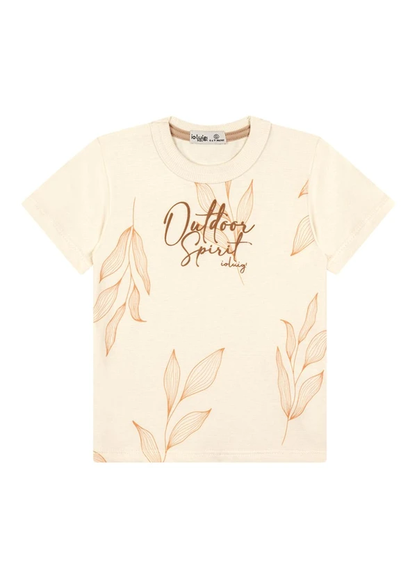 Ioluig - Conjunto Camiseta e Bermuda em Moletinho 3d Bege 4