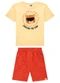 Marlan - Conjunto Camiseta e Bermuda em Moletinho Amarelo - variação: Amarelo